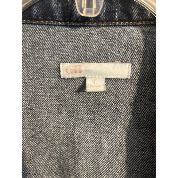 Gianni Bini GB Oversized Distressed Jean Jacket Size L - Picture 3 of 7